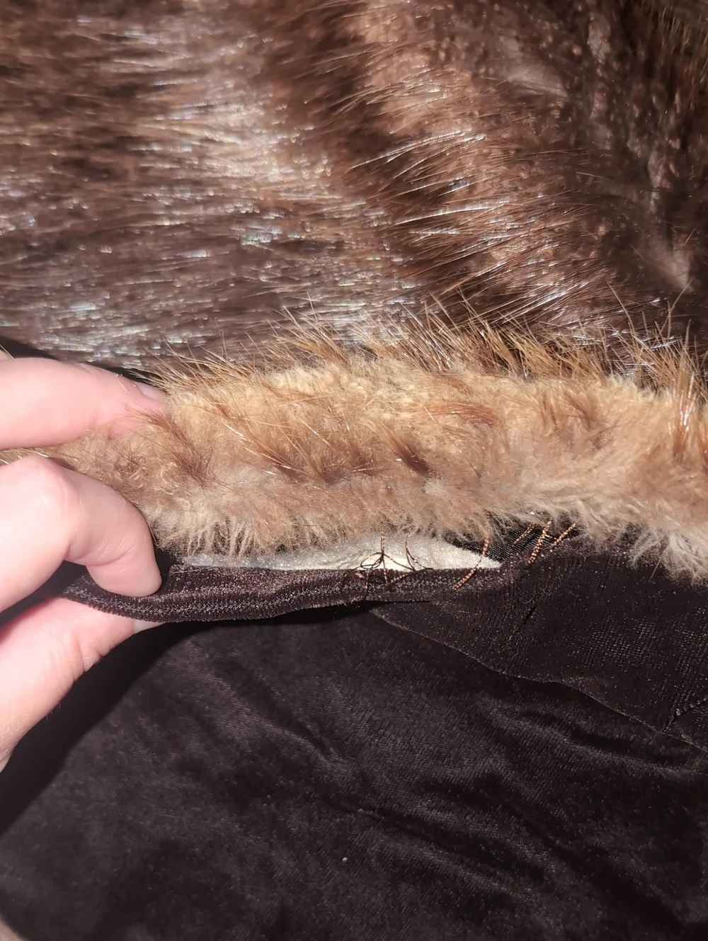 Adirondack Beaver Fur Throw Blanket Vintage Brown Fur Throw